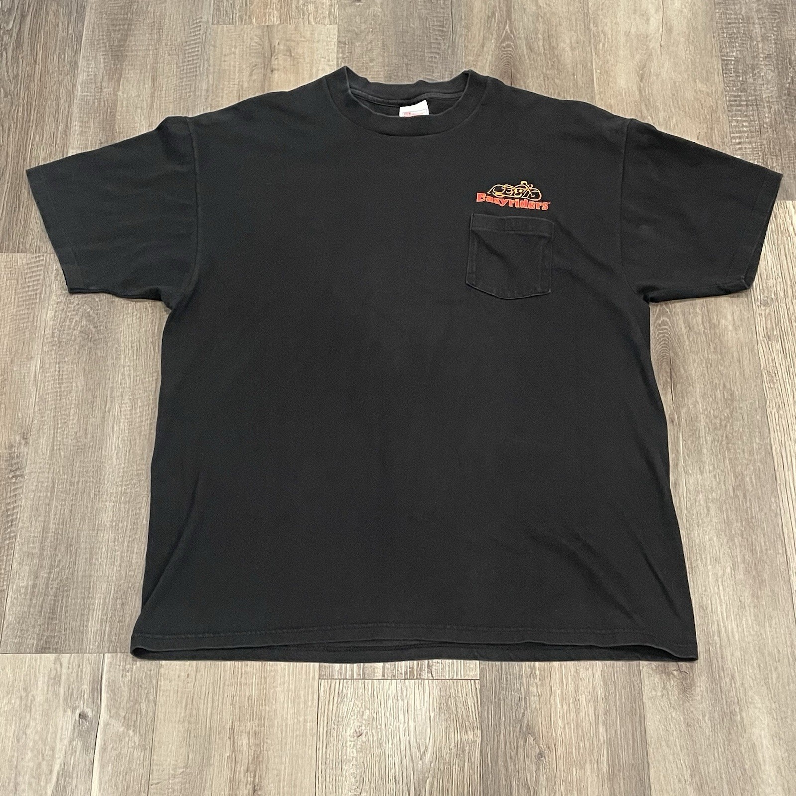 Easyriders Dallas Pocket T-Shirt Black Hanes Beefy 2XL 90s Biker Pre-Shrunk USA