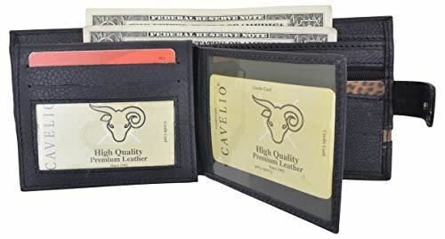 Bifold Men’s Wallet Premium Leather Hipster Credit Card ID Coin Wallet With Snap
