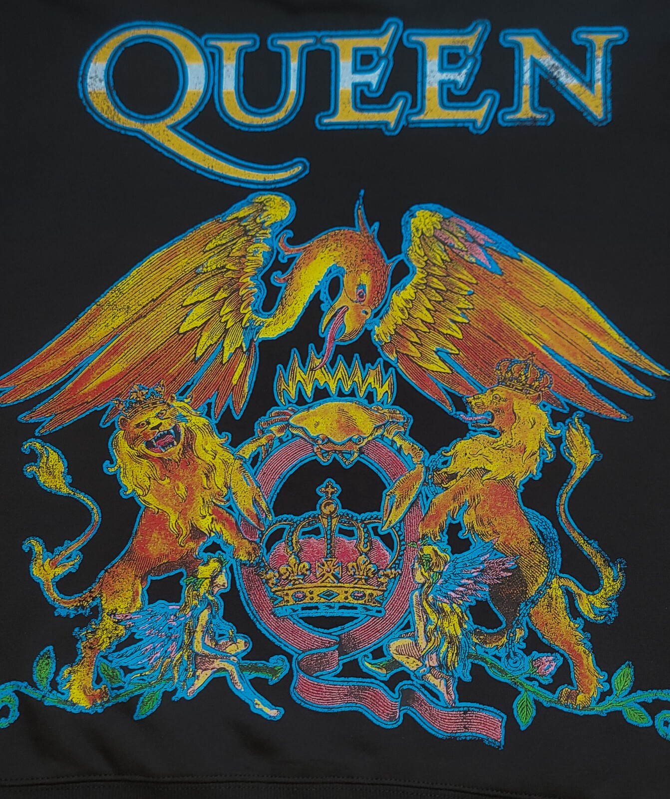 NWT Men’s QUEEN Official Merch Hoodie Premium Rock n Roll Sweatshirt Black