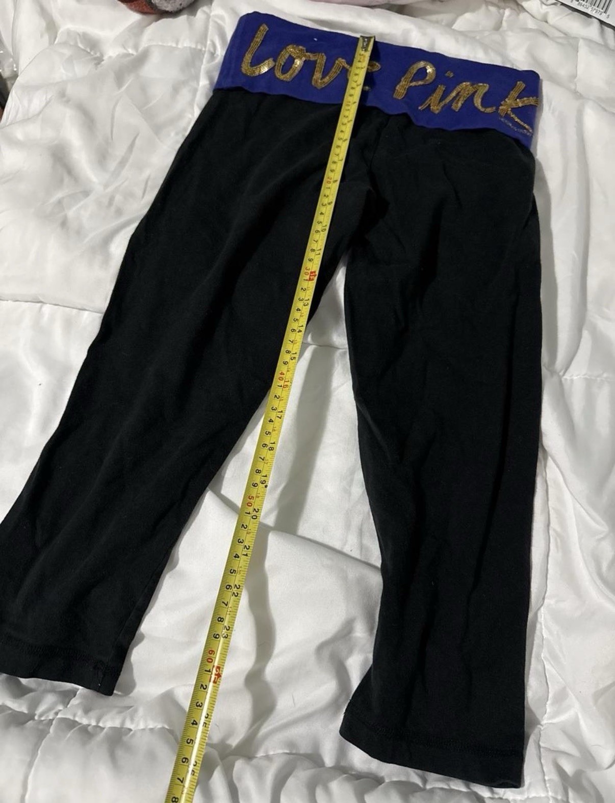 PINK vintage Y2K black yoga Capri Leggings
