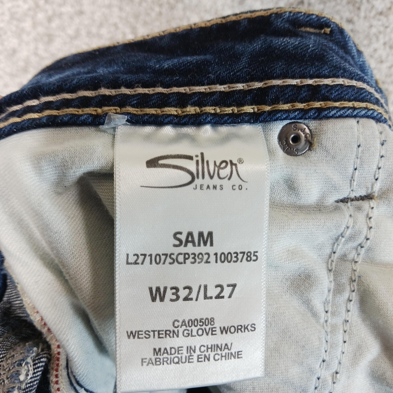 Silver Jeans Co Sam Boyfriend Jeans Womens W32 L27 Blue Distressed Stretch