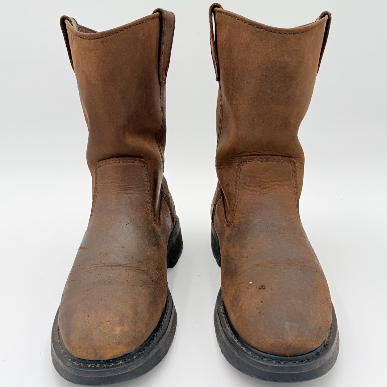 Wolverine Men 8.5M W04727 Leather Wellington Work Boots Pull On Brown