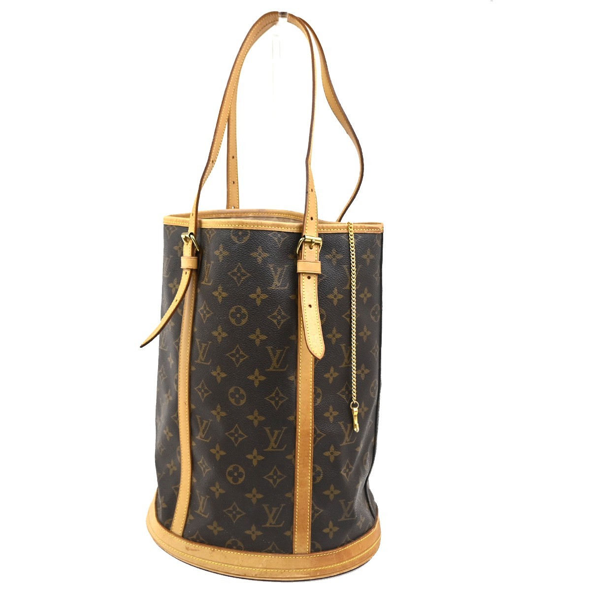 LOUIS VUITTON BUCKET GM Shoulder Tote Bag Monogram Leather Brown M42236 33TA609