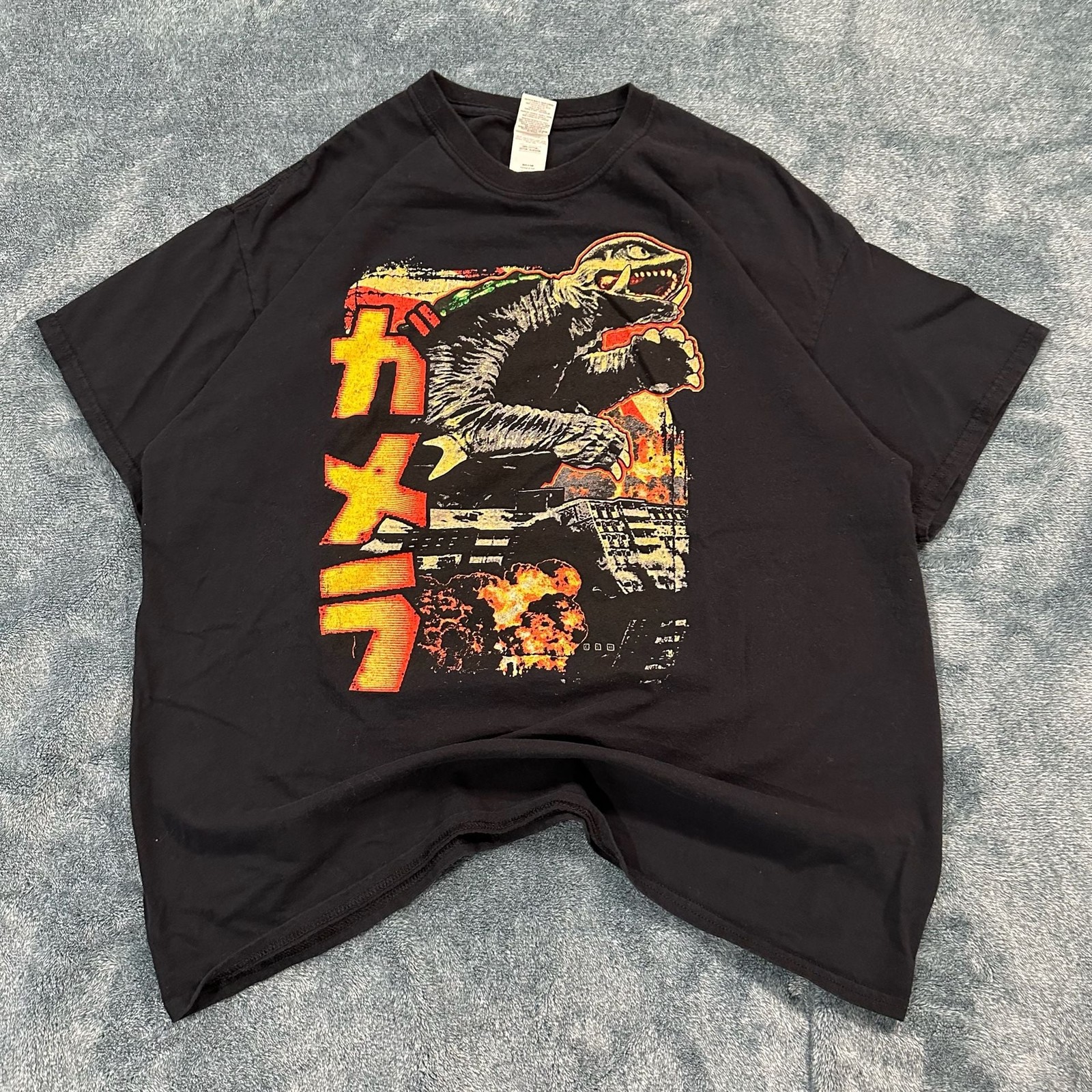 Godzilla Japanese Kaiju Graphic T-Shirt Black Size XL