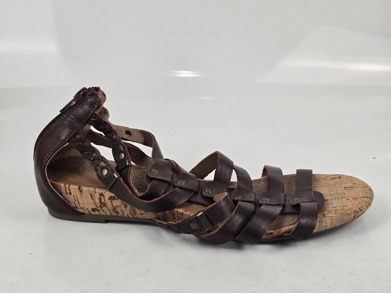 Baretraps Gweneth Women’s Brown Leather Gladiator Sandals US Size 8M