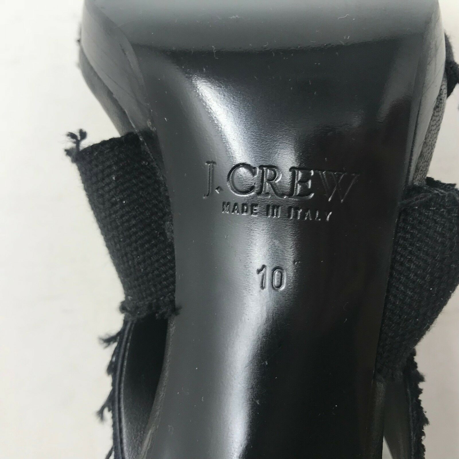 J Crew Strappy Open Toe Heel Womens 10 Black Elastic Fabric Agnyss Pump Sandal