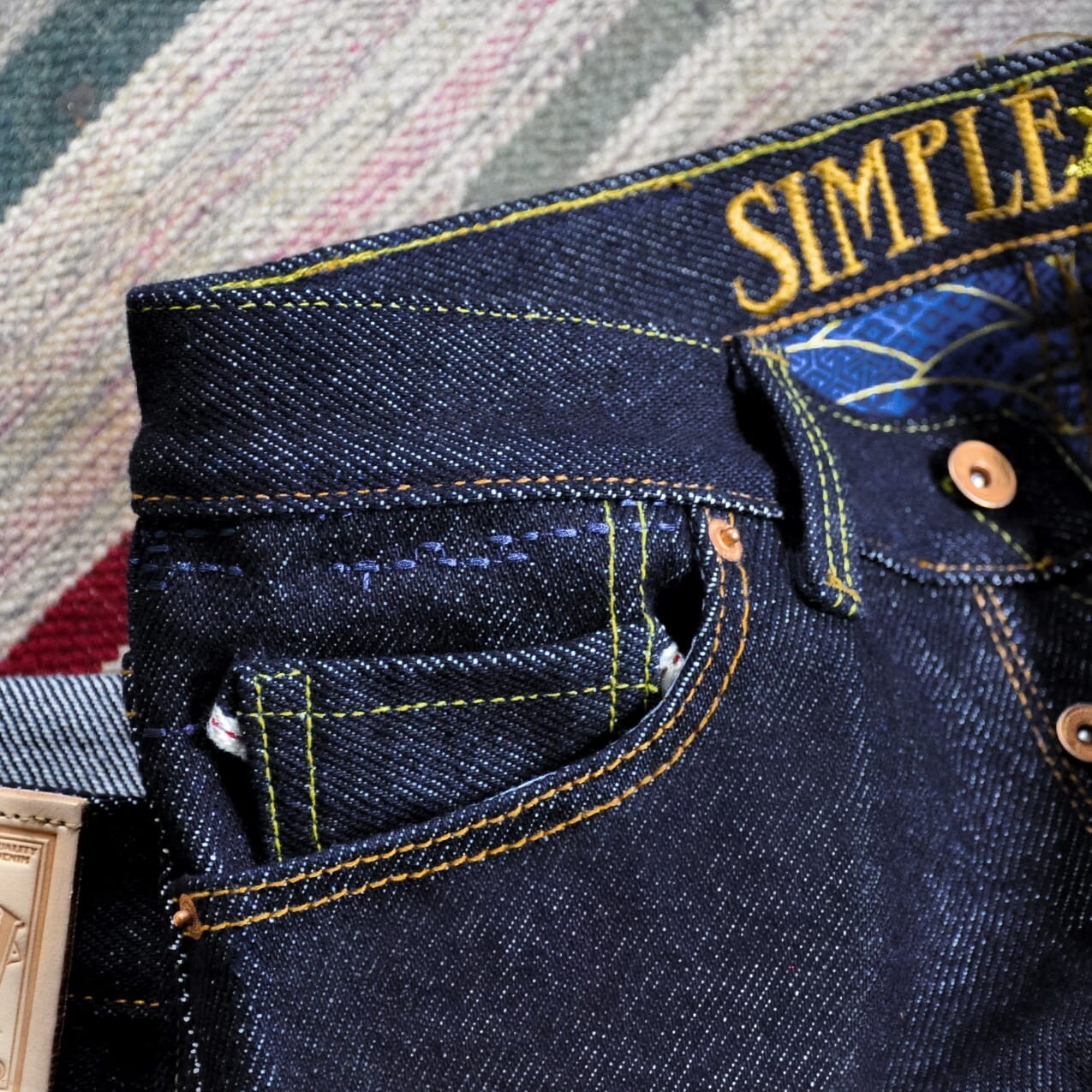 Simple&Raw GoldStar 25oz Red Selvedge Denim Men’s Jeans Slim Straight Fit