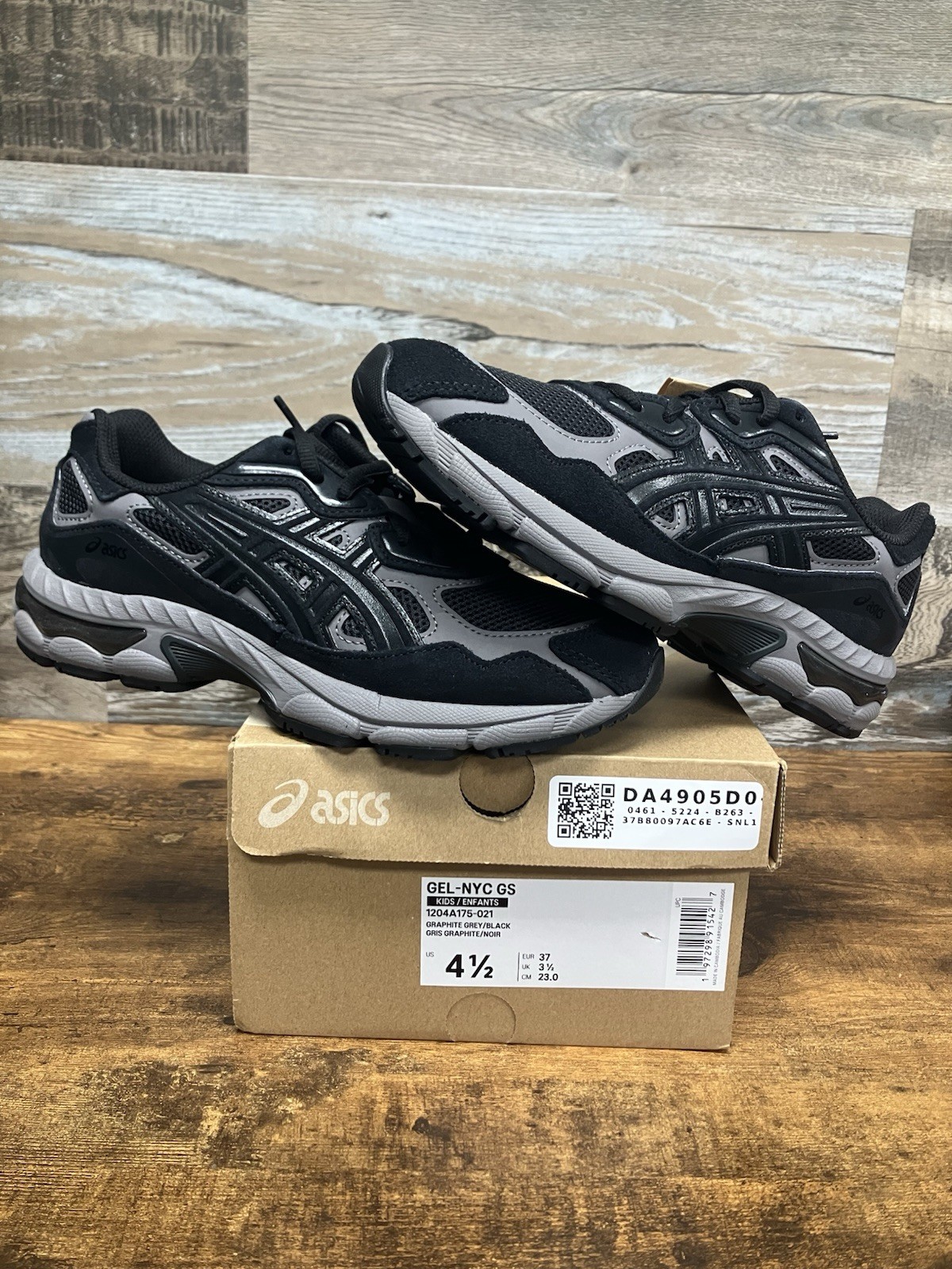 Size 4.5 – Asics Gel NYC Graphite Grey Black