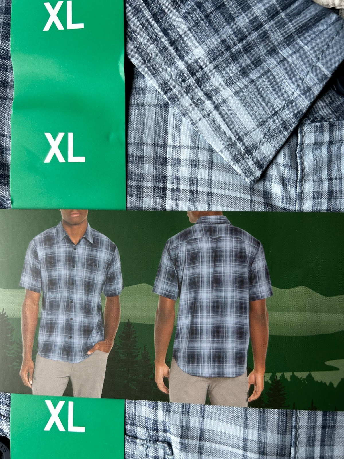 Orvis Men’s Short Sleeve Woven Tech Shirt Blue Size XL