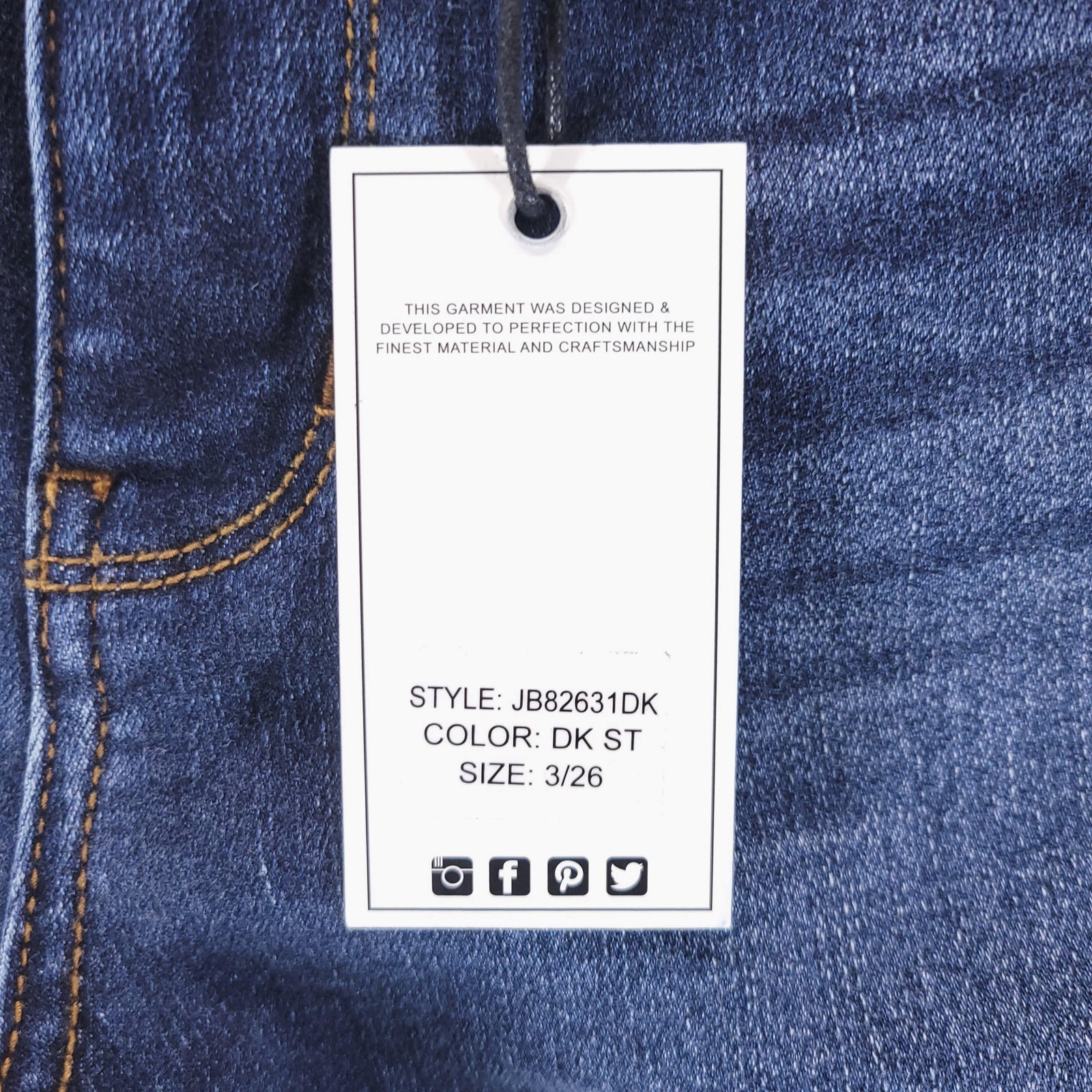 Judy Blue Jeans Womens 26 Blue High Rise Straight Dark Wash Stretch Denim