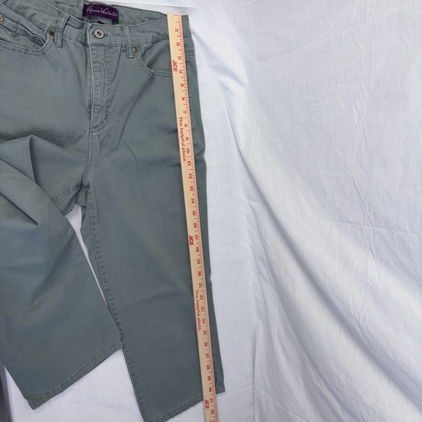 GLORIA VANDERBILT Amanda Capri Womens 10 FROSTED GLASS Classic Rise – PRE-OWNED
