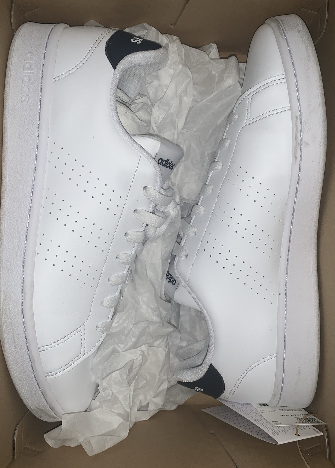 Size 10.5 – Adidas Advantage White Legend Ink Mens Shoes With Box