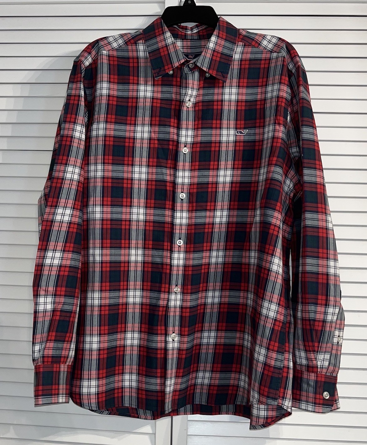 Vineyard Vines Men’s Classic Fit Whale Cotton Shirt in Red Plaid Size Large NWOT