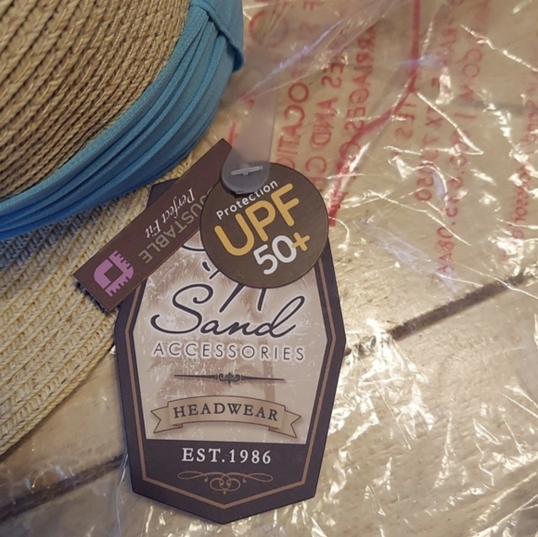 Sun N’ Sand Paper Braid Straw Chiffon Visor Hat UPF 50+ NWT RETIRED 1 Left!