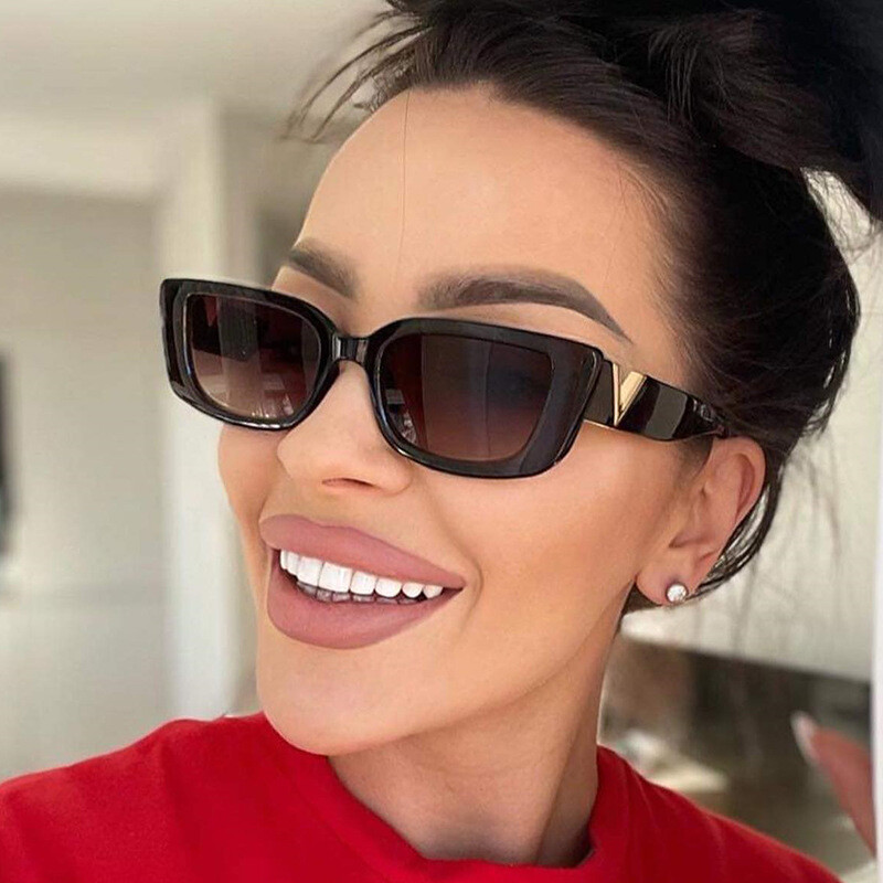 Small Rectangle Sunglasses for Women Men Vintage Trendy Rectangular Sunglasses