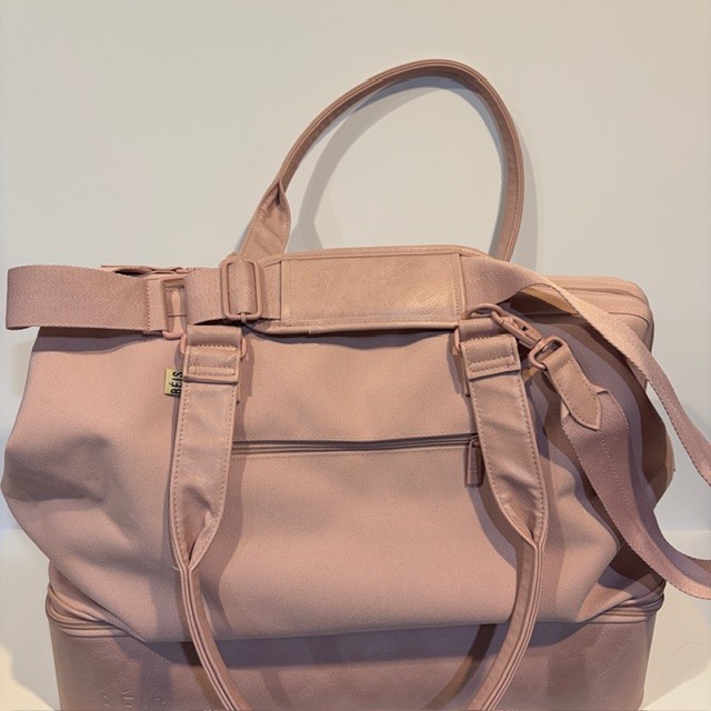 BEIS The Mini Weekender Atlas Pink + extras-makeup, toiletry, laptop 4 piece