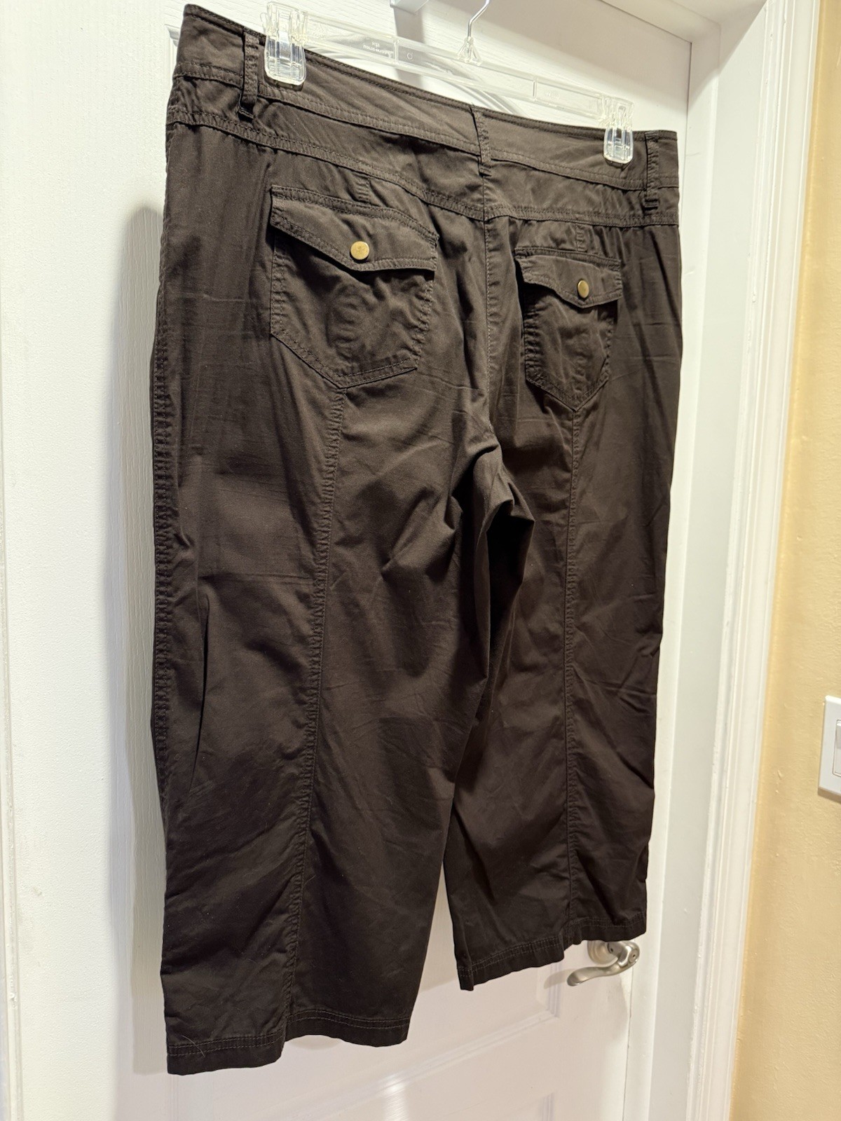 Style & Co Womens Brown Stretch Capri Pants Size 14