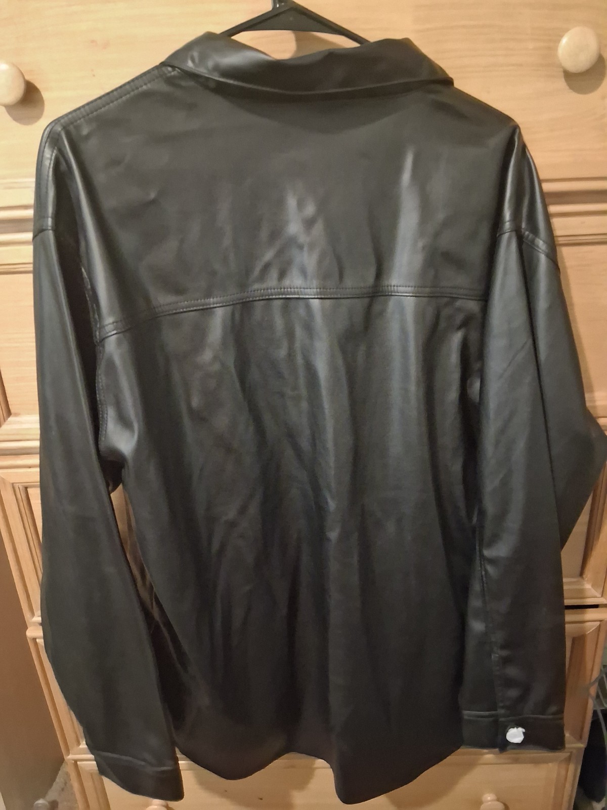 Excuse Never Enough NWT black faux leather jacket. Size XL