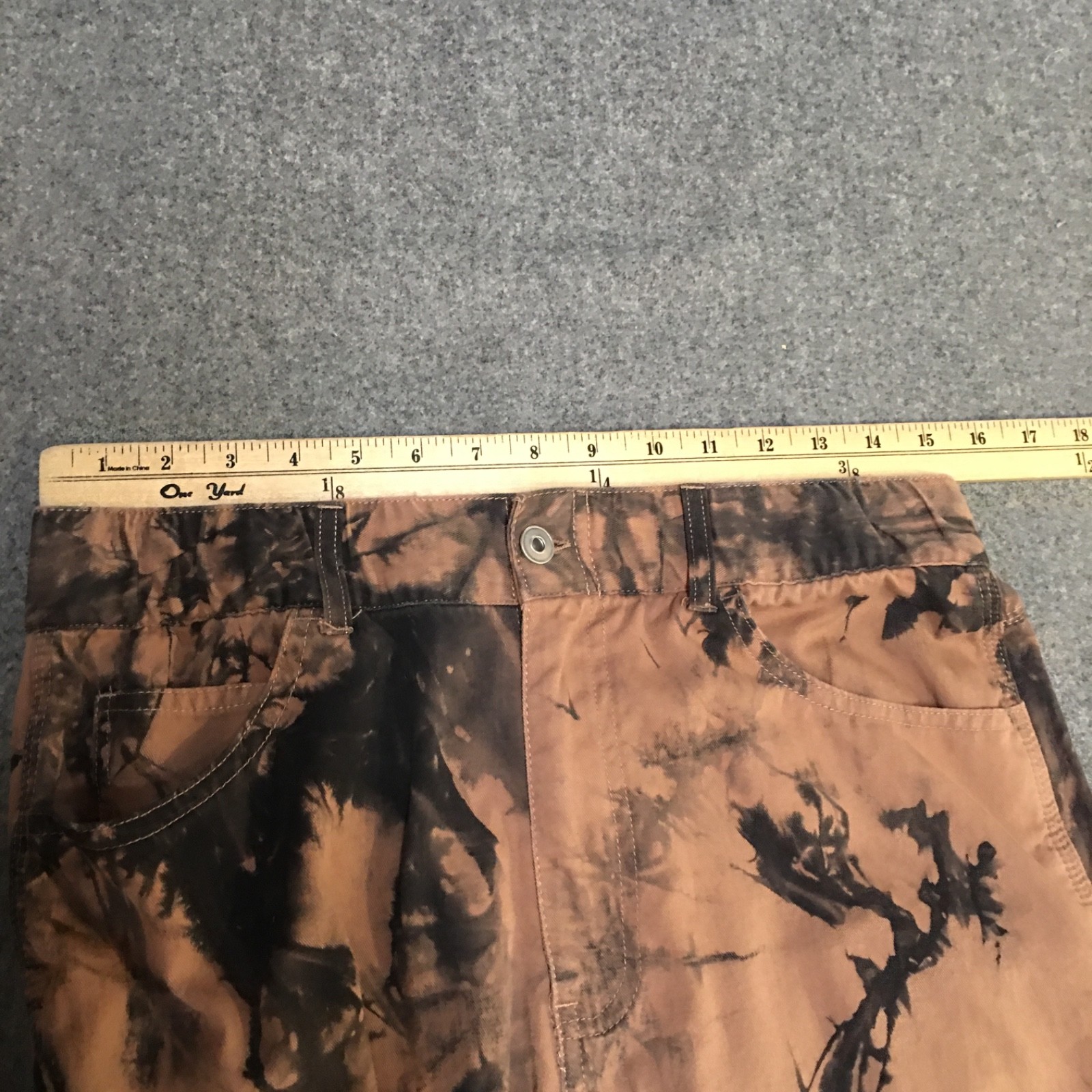Rue21 Women L Pants Jogger Cargo Brown Tie Dye Carpenter Loop Cotton Hip Hop 90s