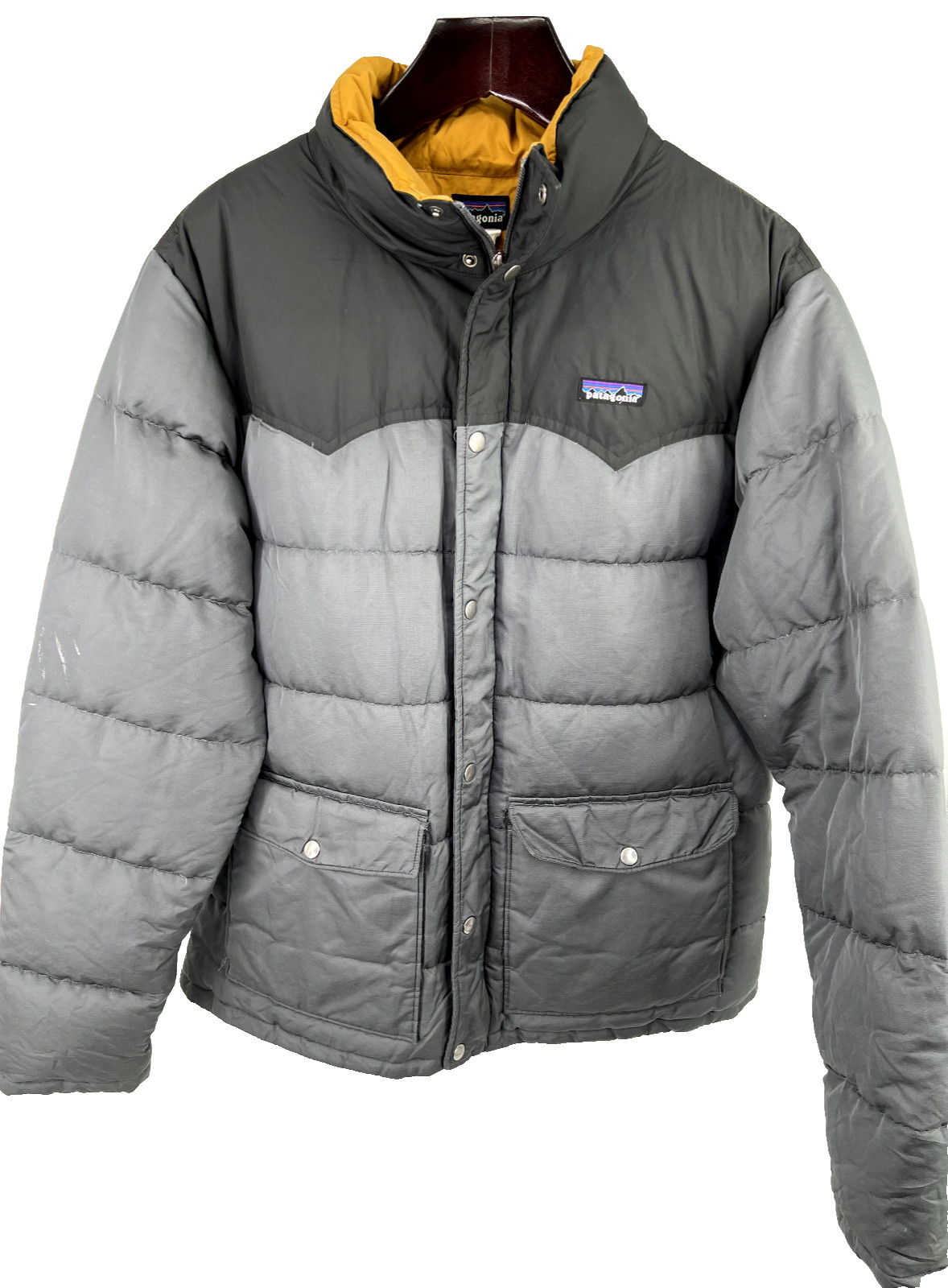 Patagonia Slingshot Down Puffer Jacket Men’s Size Large Two Tone Gray *READ*