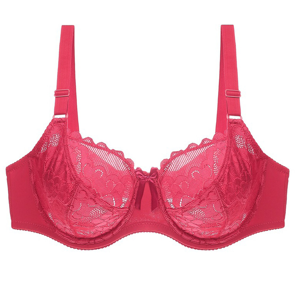 Plus Size Women Bras Wired Lift up Lace Unpadded Sexy Lingerie Plunge Bralette