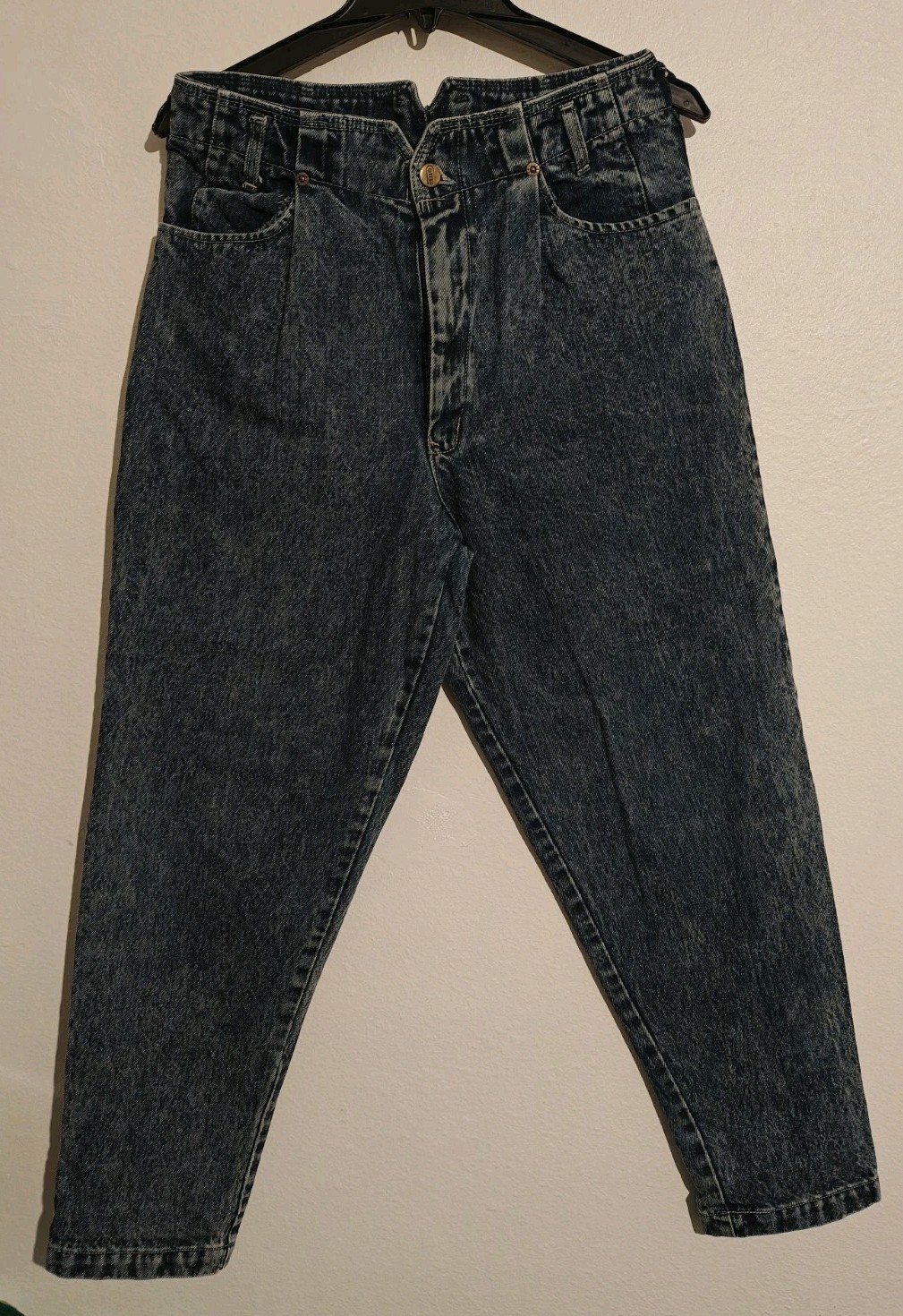 Vintage Cotler Acid Stone Washed Blue Relaxed Tapered High Waist