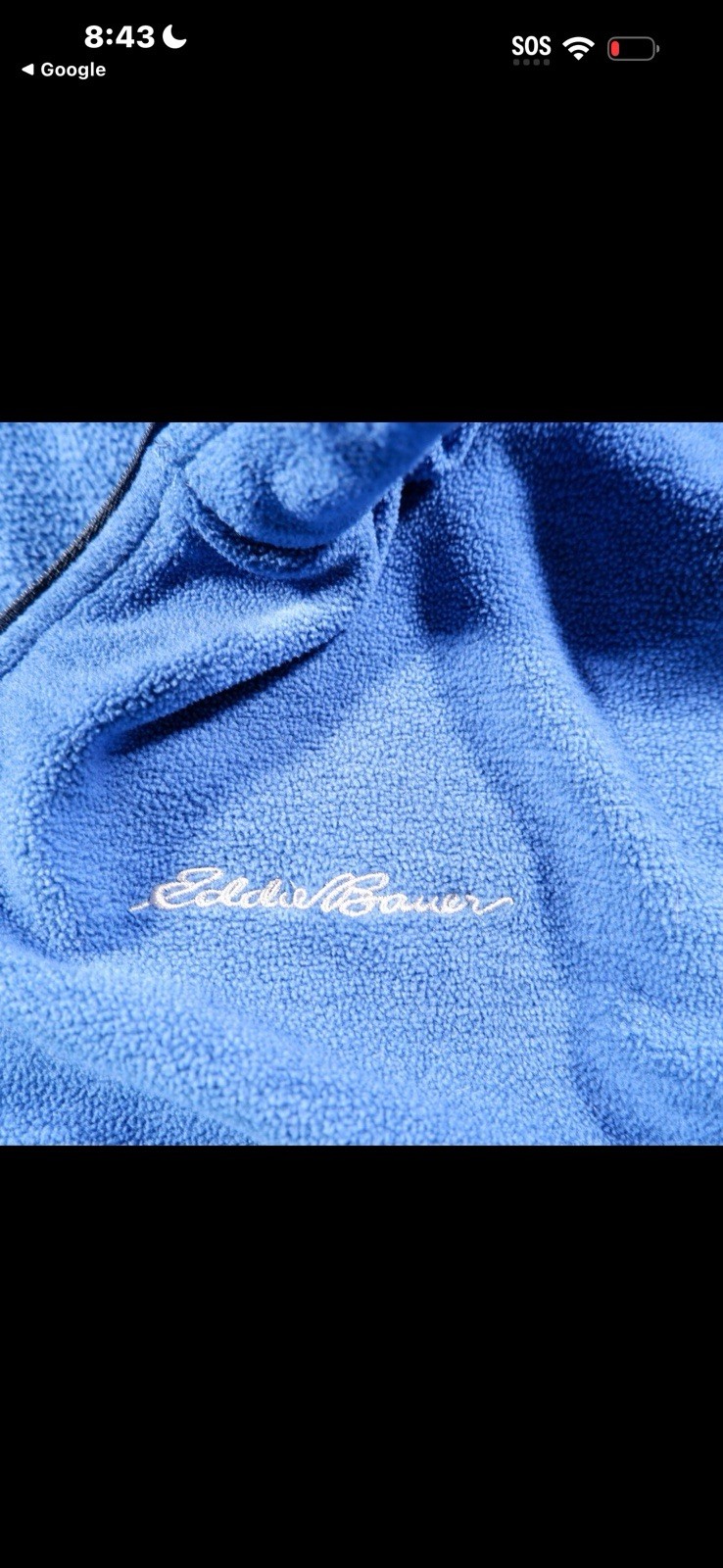 Eddie Bauer Men’s XL Blue 1/4 Zip Fleece Pullover Mock Neck w/ Pockets