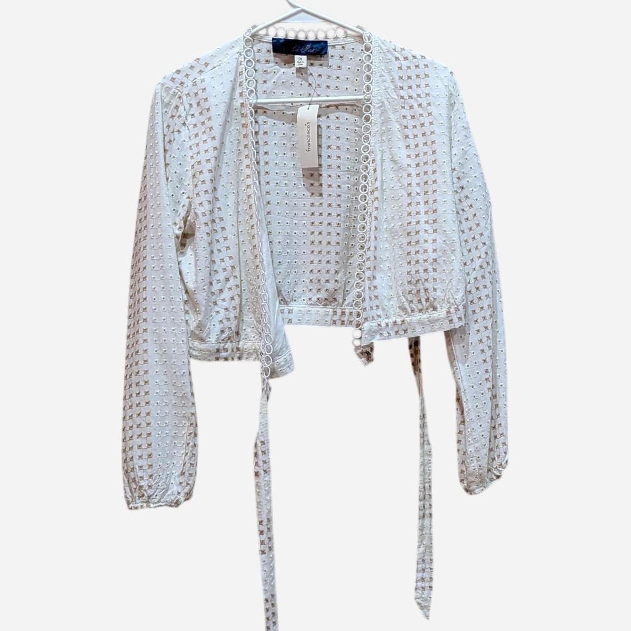 Francesca’s Blue Rein Ivory Cartigan -Size M