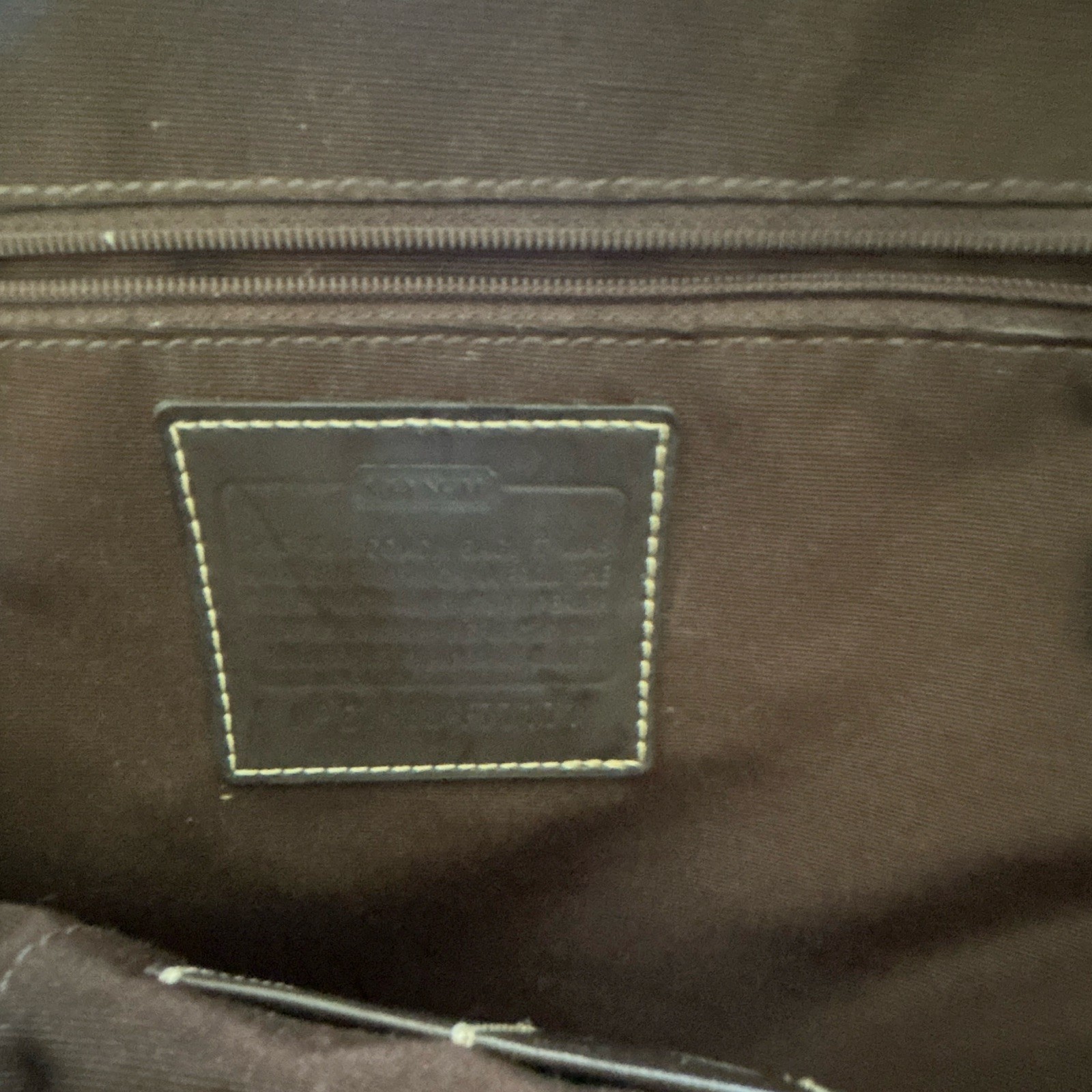 Coach Signature Logo Medium Zip Backpack w/ Front Pocket, Brown Beige