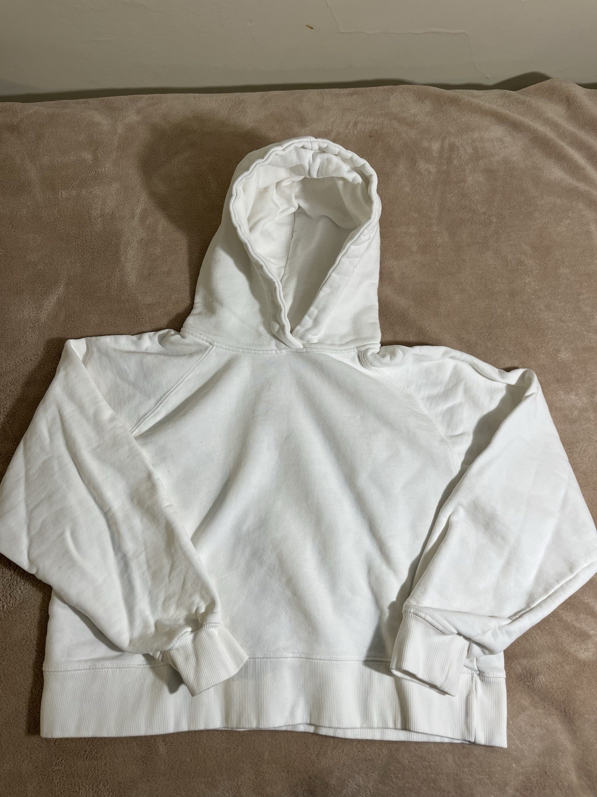 Zara Hoodie White 13-14 Cm 164 Sweatshirt Long Sleeve 100% Cotton Knit VGC