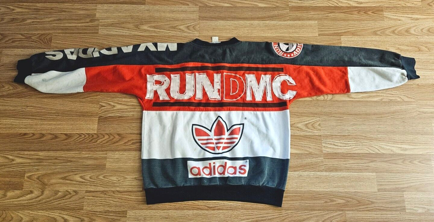 Vintage Rare Original Adidas 1986 Run DMC Sweatshirt 80s Rap Hip Hop Size XXL