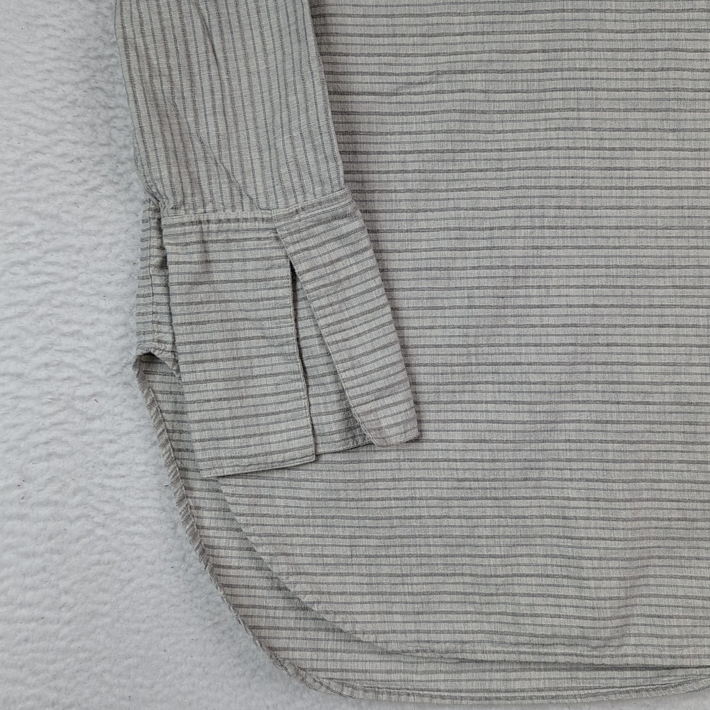 Madewell Split Cuff Tunic Top Striped Long Sleeve Weathered Concrete Women’s M