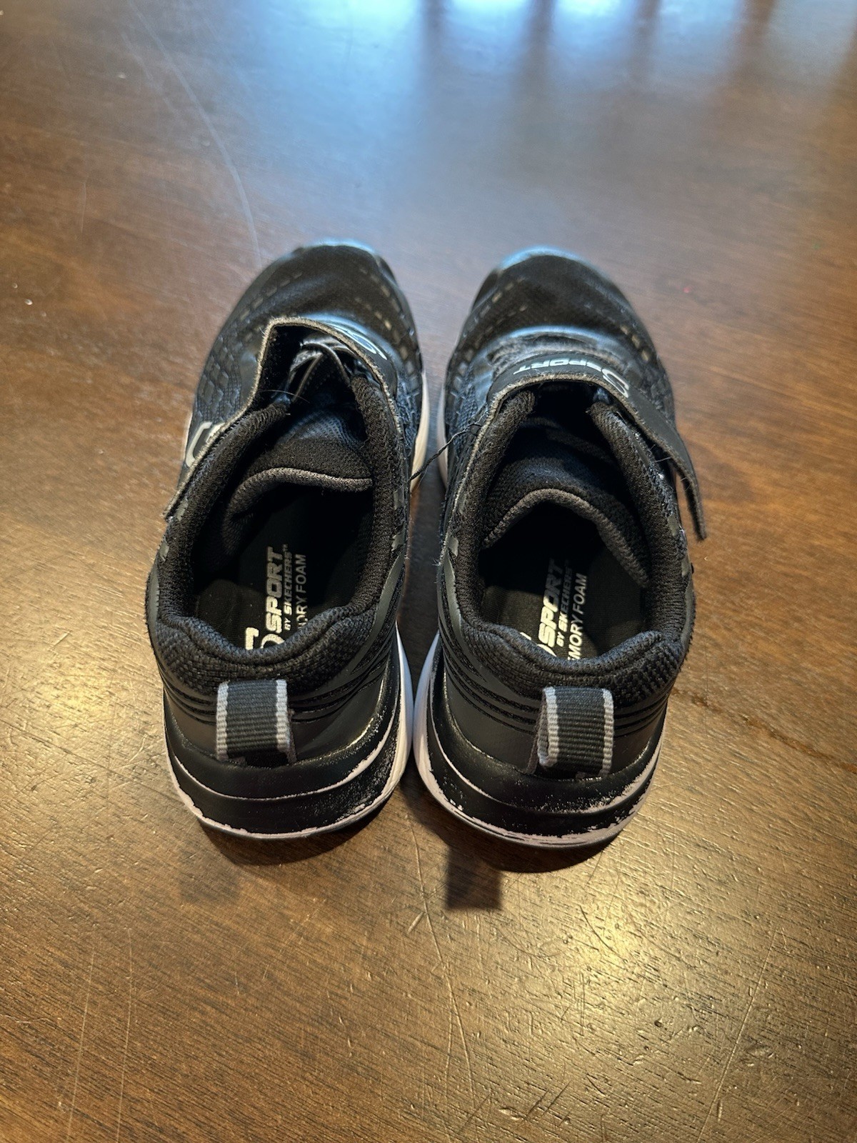 S Sport by Skechers Boys Black Hook & Loop Mesh Foam Sneakers 1
