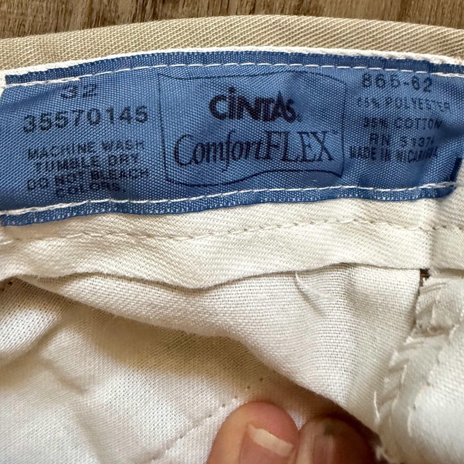 Cintas ComfortFLEX Mens 32 Pleated Chino Pants Khaki Workwear Trousers 865-82