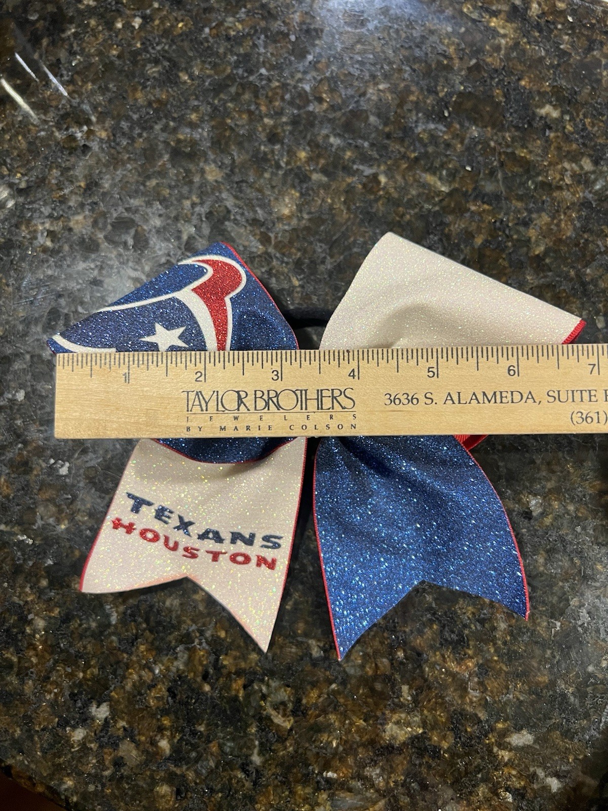 Houston Texans Hair Bow With Logo Glitter Sparkle Football Cheer