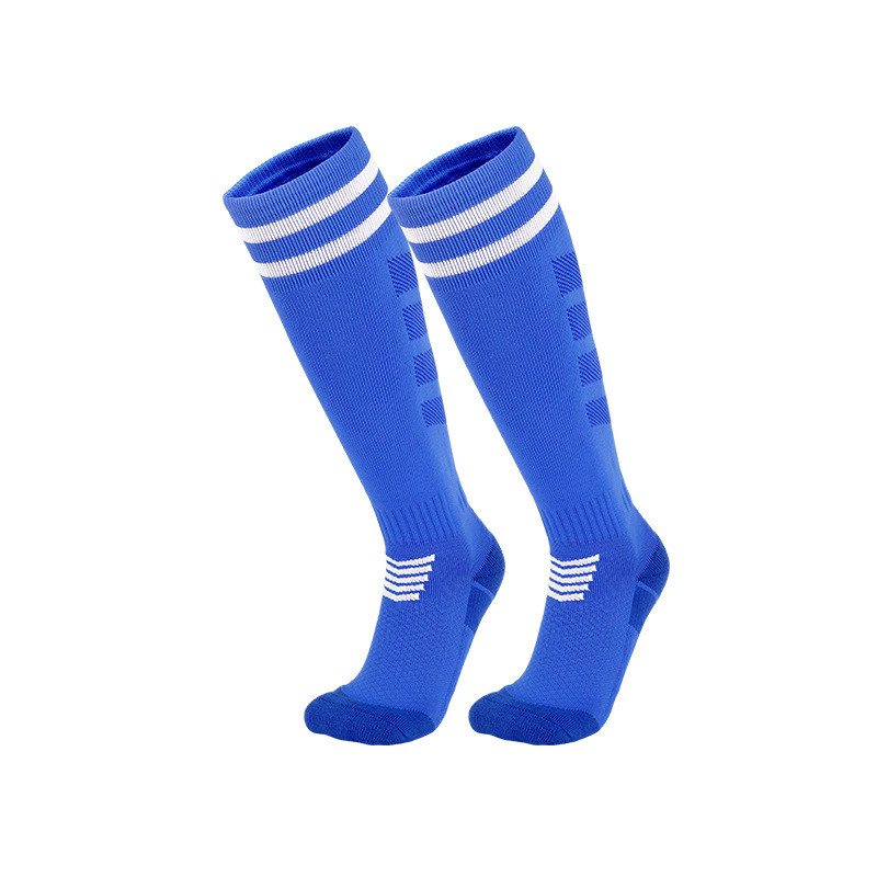 Men Knee High Sport Socks Anti Slip Athletic Casual Stockings Football Striped