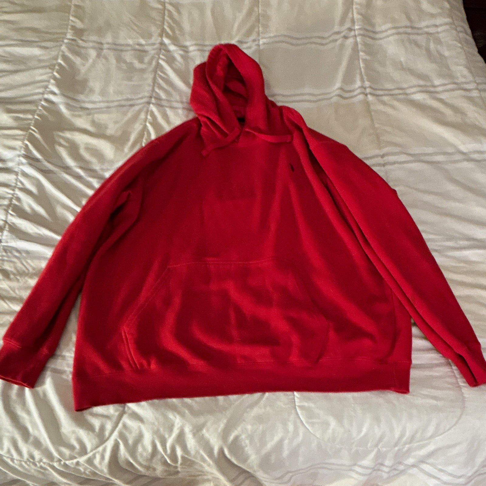 U.S. Polo Assn. Men’s Red Pullover Hoodie Fleece Cotton Blend Pockets, 3XL