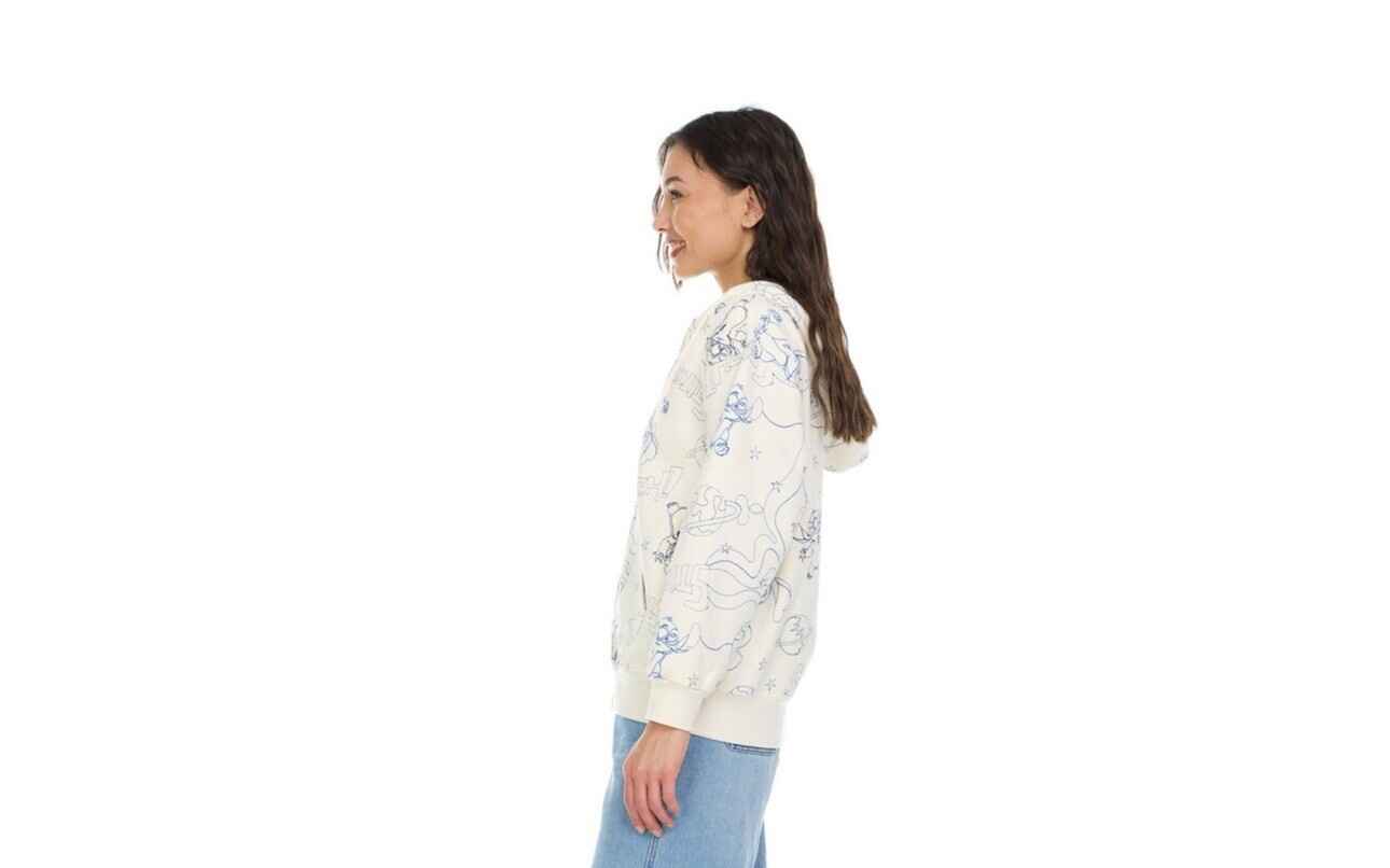 Disney Stitch Women’s Character Pockets Embroidered Zip Hoodie Jacket Upick Size