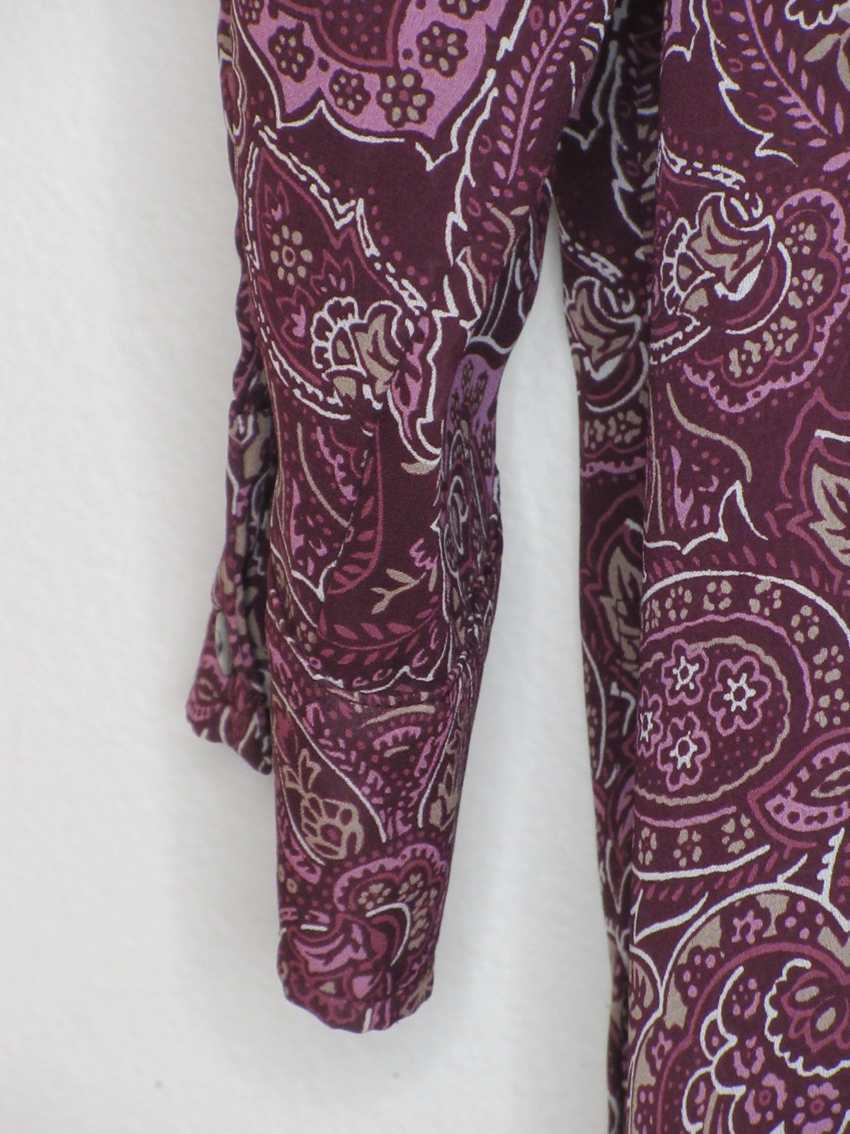 Cold Water Creek Womens Plus Size Purple Paisley Print Sheer Shirt Dress 2X B 53