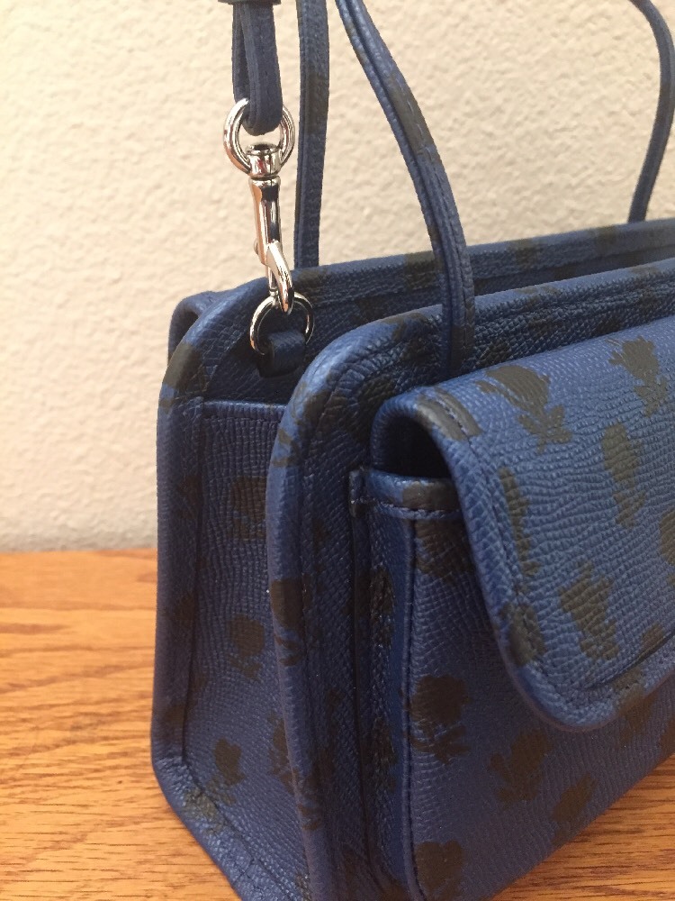 COACH CADY Crossbody Handbag in Printed Crossgrain Leather F34471 Blue Badlands