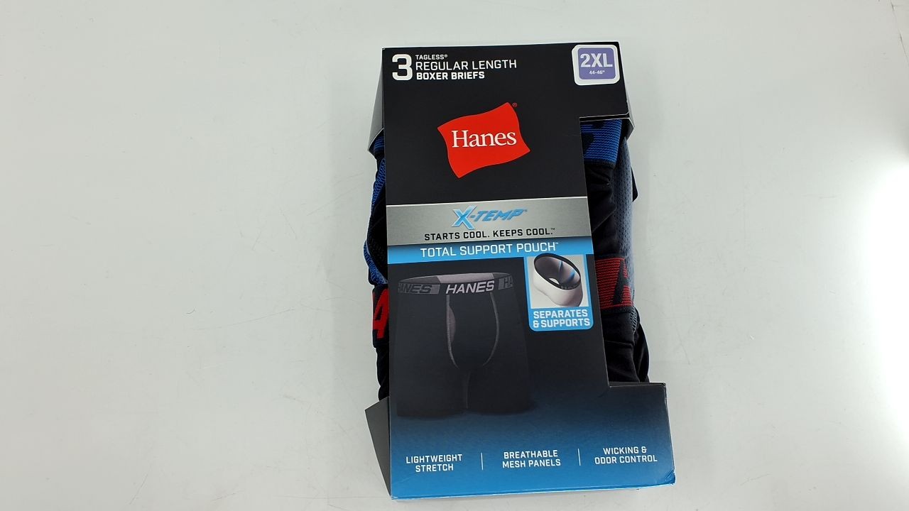 Hanes Mens ‘s Boxer Briefs, Regular Leg – Black, XX-Large US