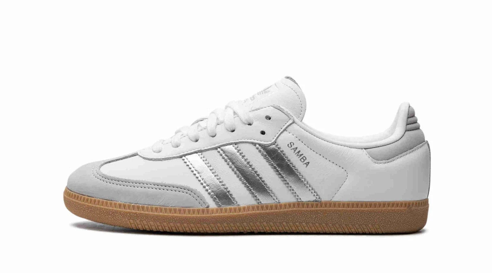 NWOB adidas Womens Samba OG White Silver Metallic Grey JI2725 Size 7 WOMENS