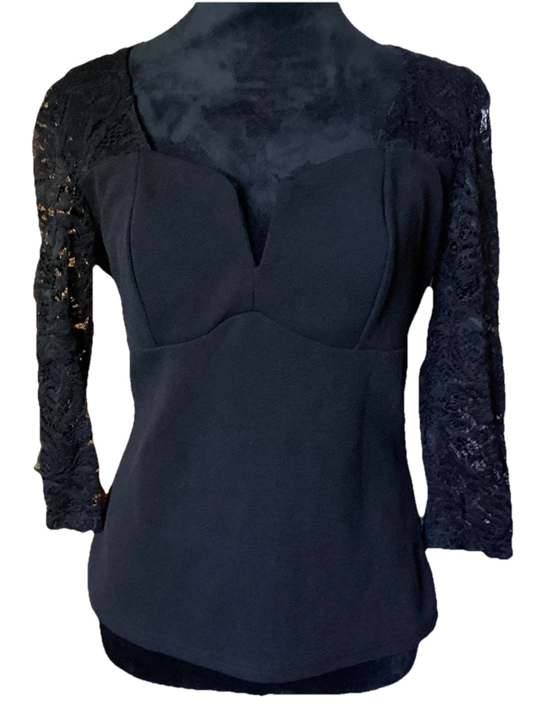 Venus Women Sexy Lace 3 QTR Lace Sleeves Sweat Heart balconette Gothic Blouse