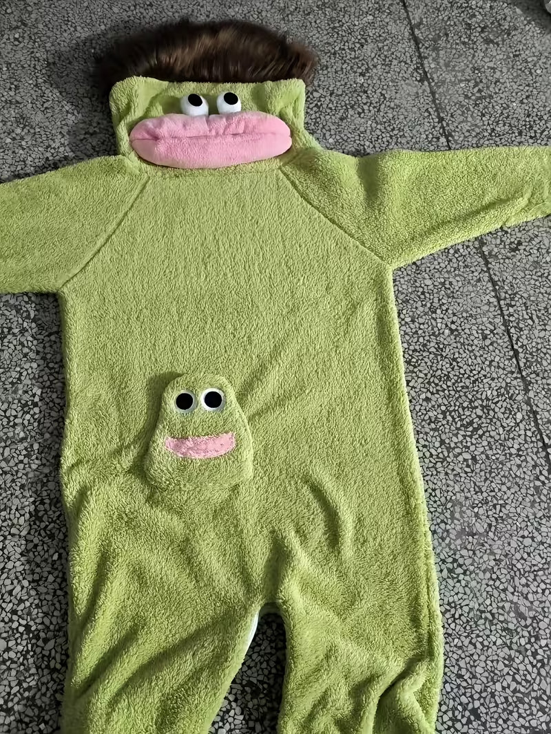 Loomyloons Cute Green Monster Lounge Wear Fluffy Plush Character Pyjamas Unisex