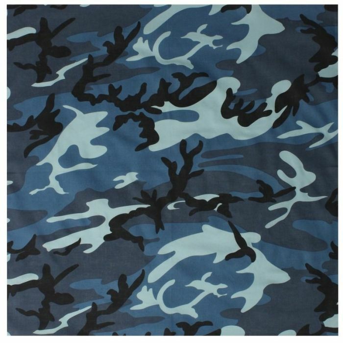 New Classic Camo Bandana – Sky Blue Camo 22″ X 22″ Versatile Design 100% Cotton