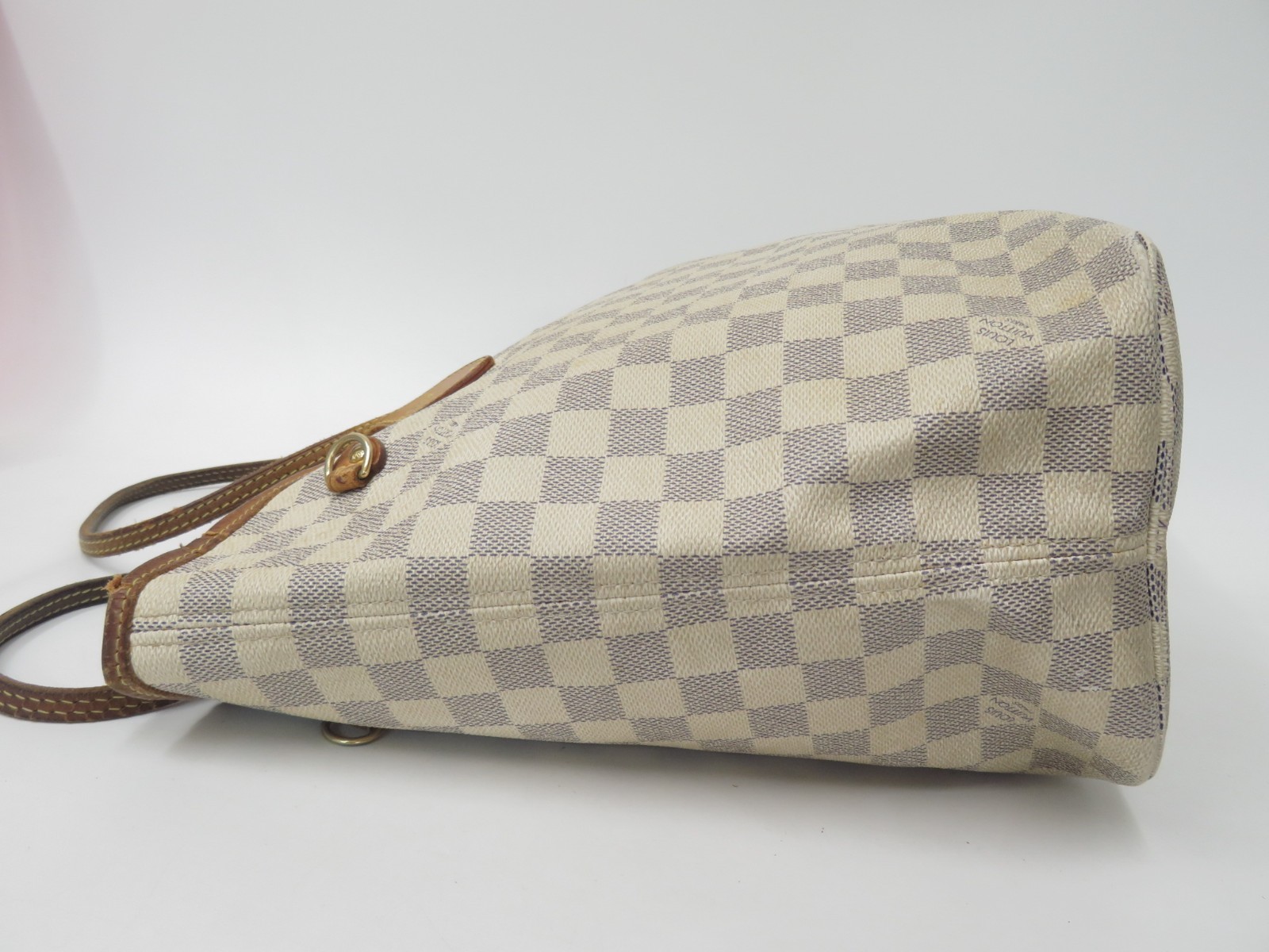 Authentic Louis Vuitton Damier Azur Neverfull MM Shoulder Tote Bag F#50673