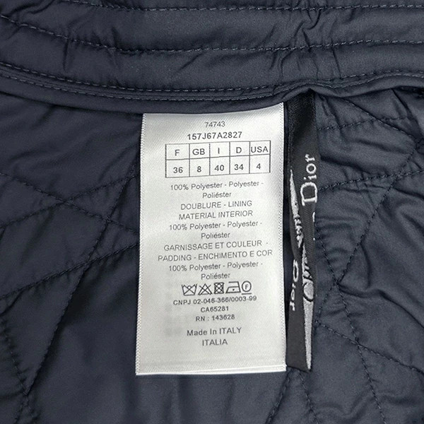Christian Dior Long skirt Micro Cannage Technical taffeta Navy Women 36 size