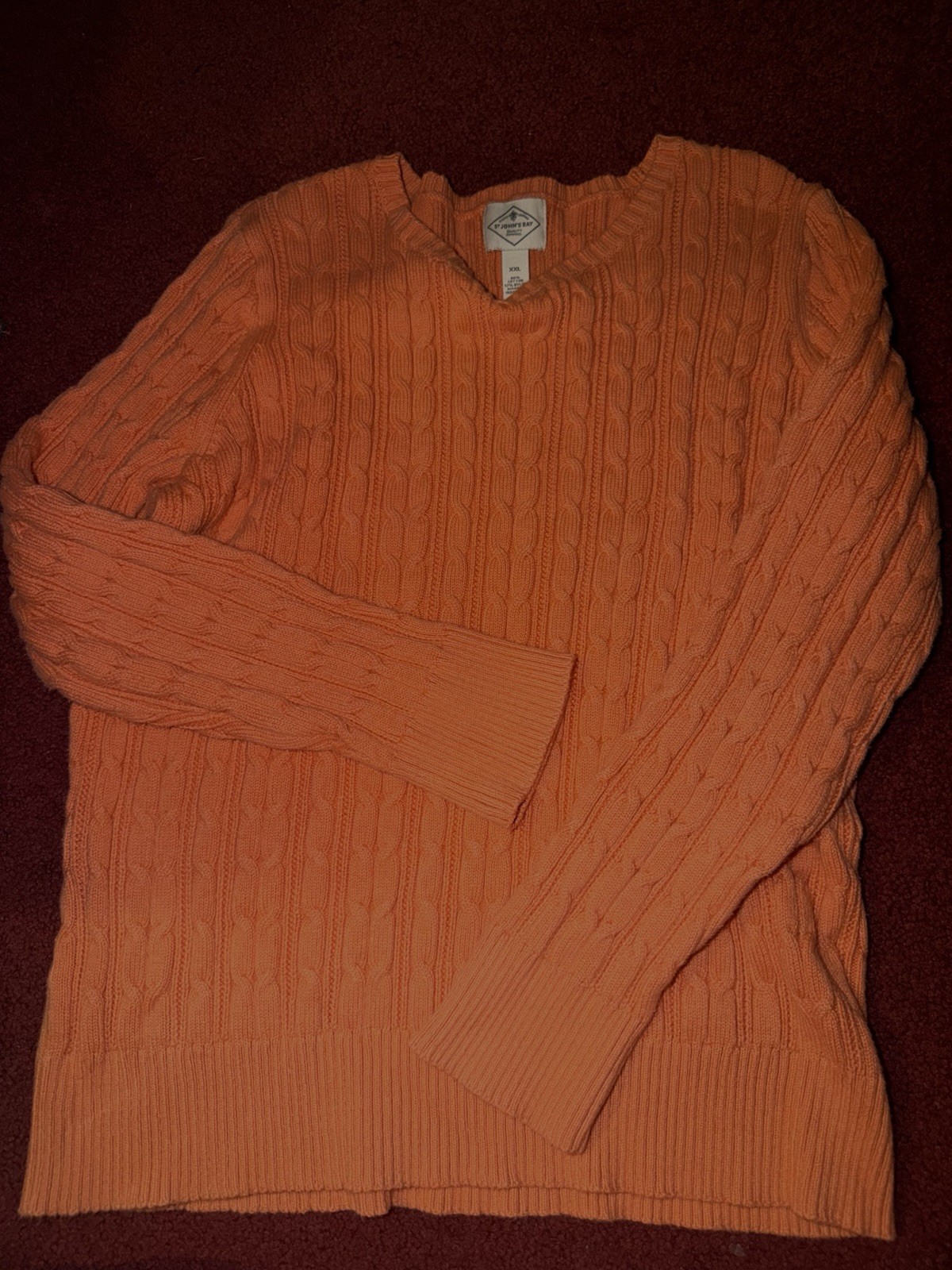 Set of 2 St. John’s Bay Womens Cable Knit Crew Neck Long Sleeve Sweater 2XL