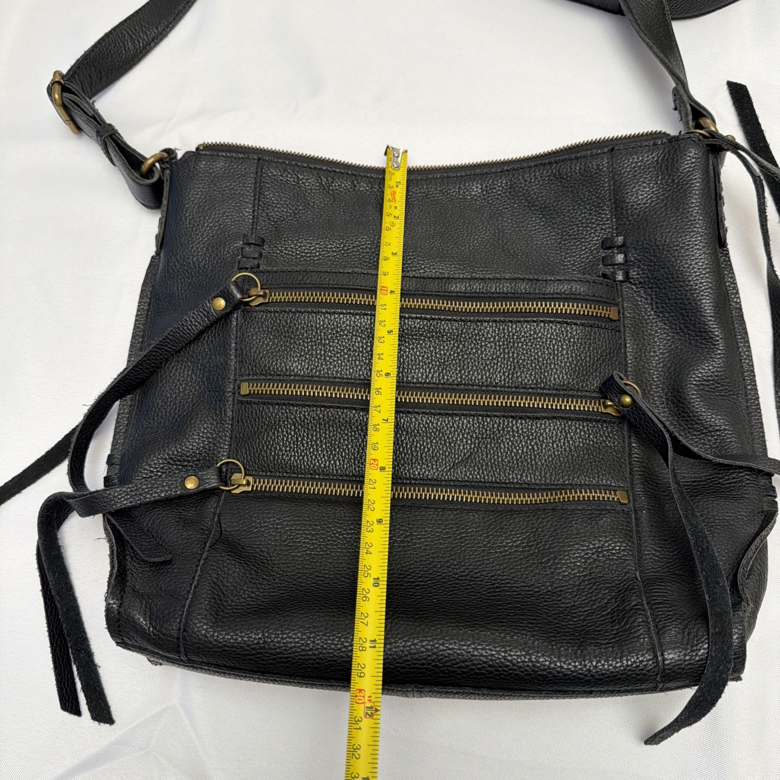 LUCKY BRAND SHANNON BLACK LEATHER CROSSBODY BAG