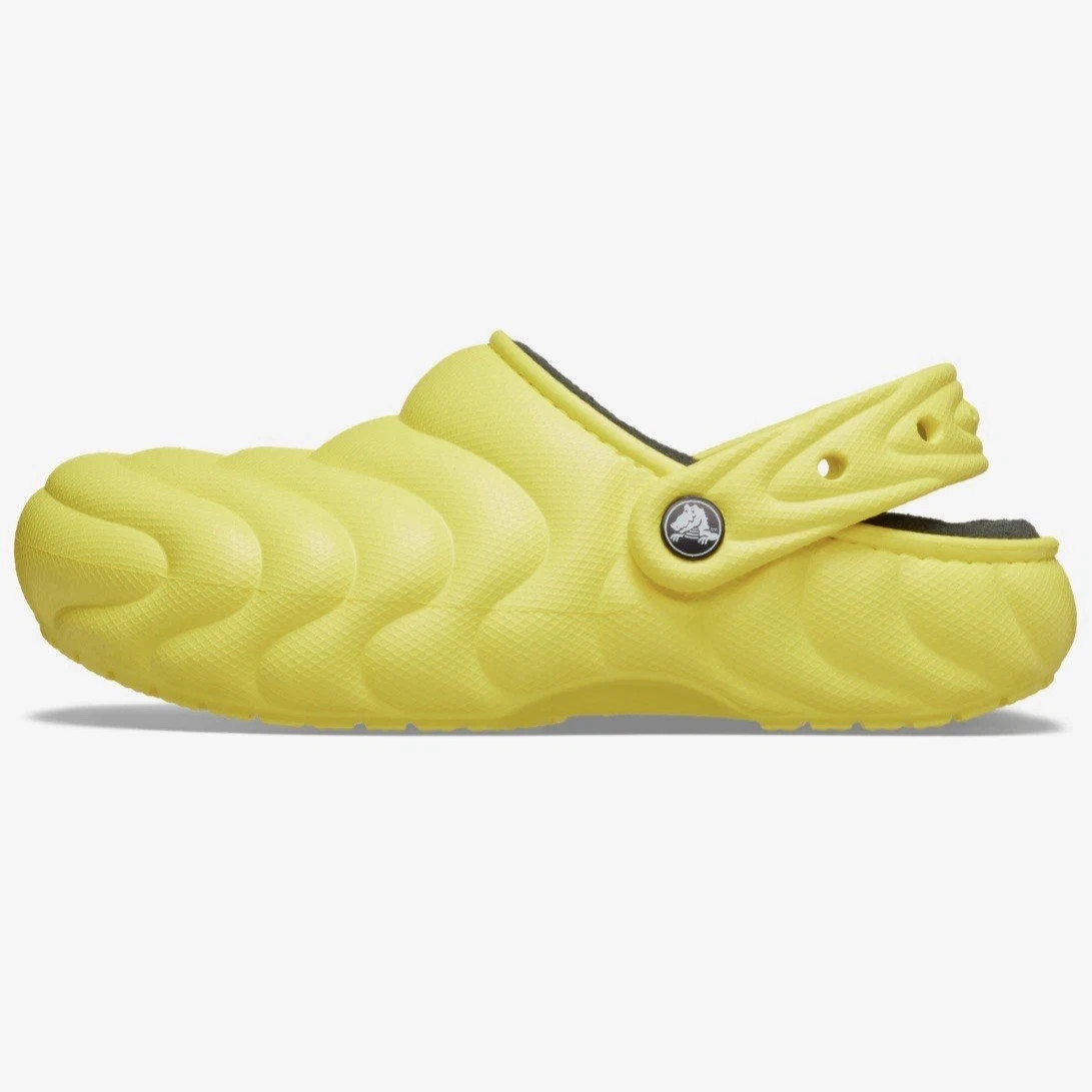 Crocs Classic 210059-100 Clogs Unisex Cyber Yellow Overpuff Lined Slip On DAB11